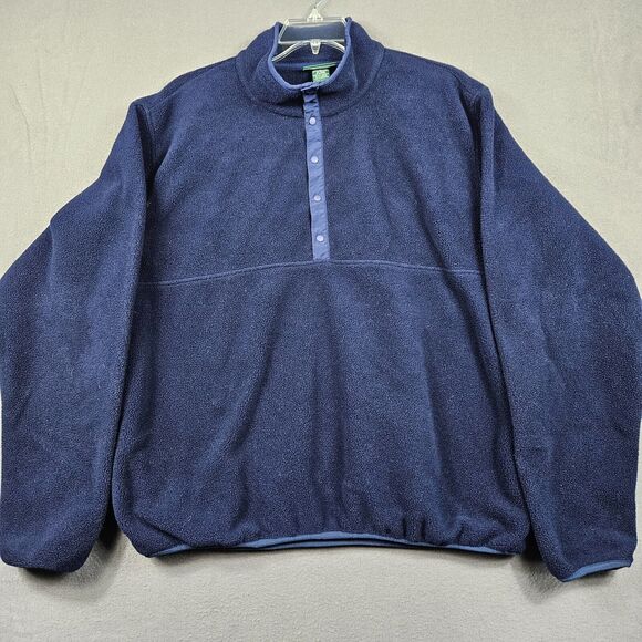 LL Bean Sweater Mens XL Fleece Snap T 1/4 Blue Gorpecore L.L. Bean - Picture 1 of 12